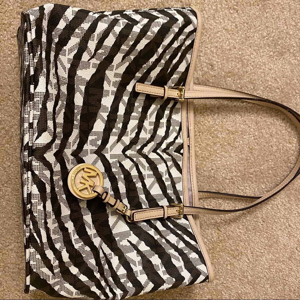 Michael Kors zebra print shoulder purse